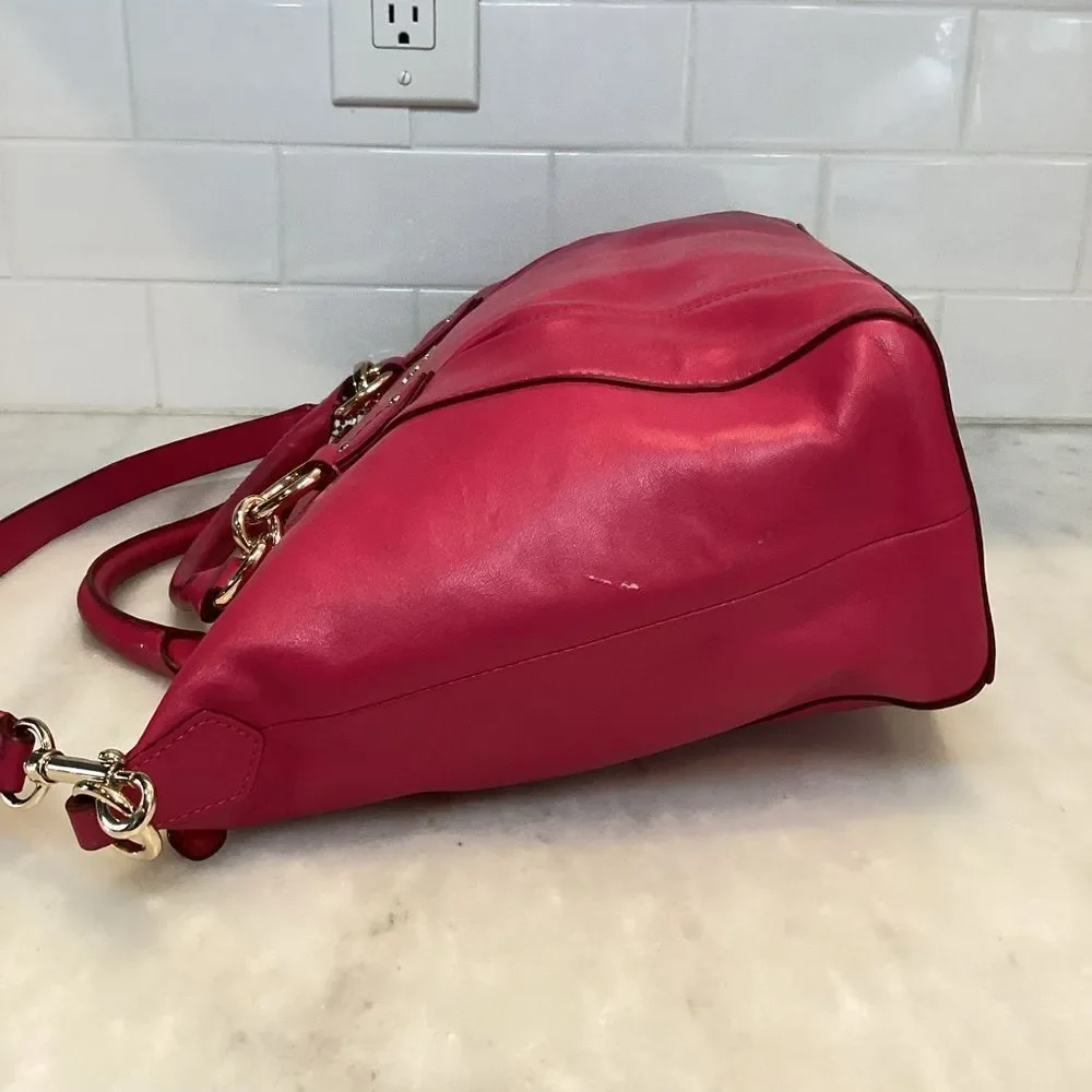 Coach Bag Purse Handbag Colette Leather Carryall Satchel Tote Pocketbook Pink